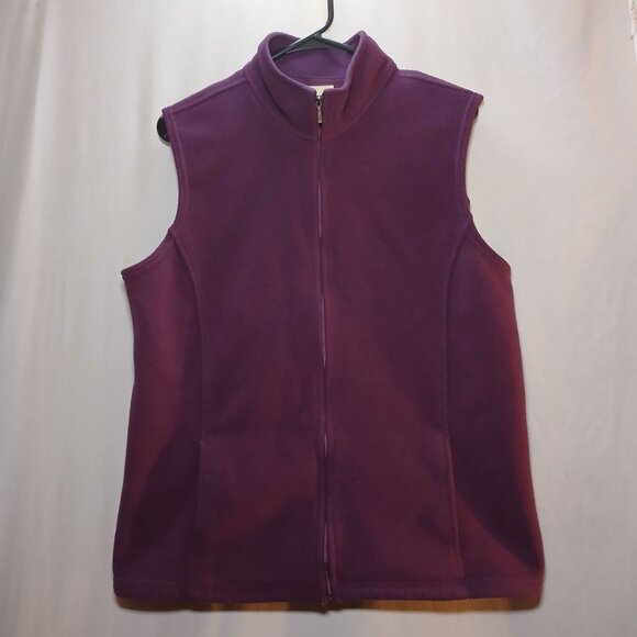 L.L. Bean Women's Full Zip Fleece Vest Size XL Warm Insulated Layer Sleeveless P - Picture 5 of 16